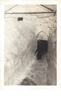 View of snow arch and pathway Worthington Congregational Church