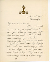 2 letter to Katharine McDowell Rice, 1917