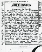 Grosvenor H Hewitt obituary 1938