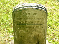 Lizzie Maria Brewster (1857-1872) tombstone, Leonard cemetery